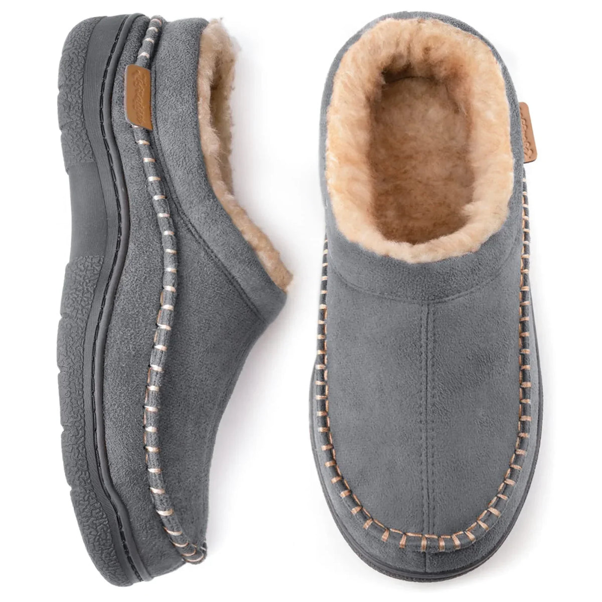 Men's Plush Lined Whipstitch Clog Slippers