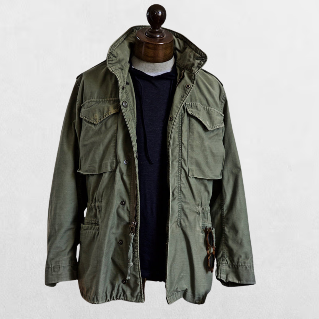 Men's Stand Collar Zip Front Field Jacket