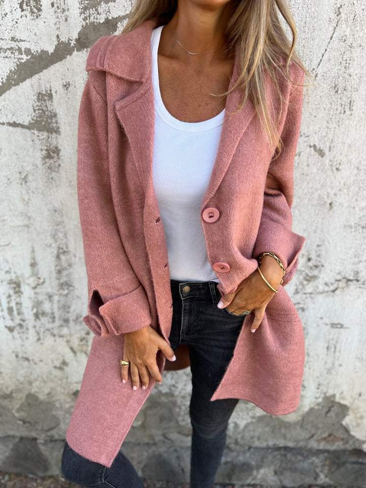 Women's Collared Button-Front Longline Cardigan