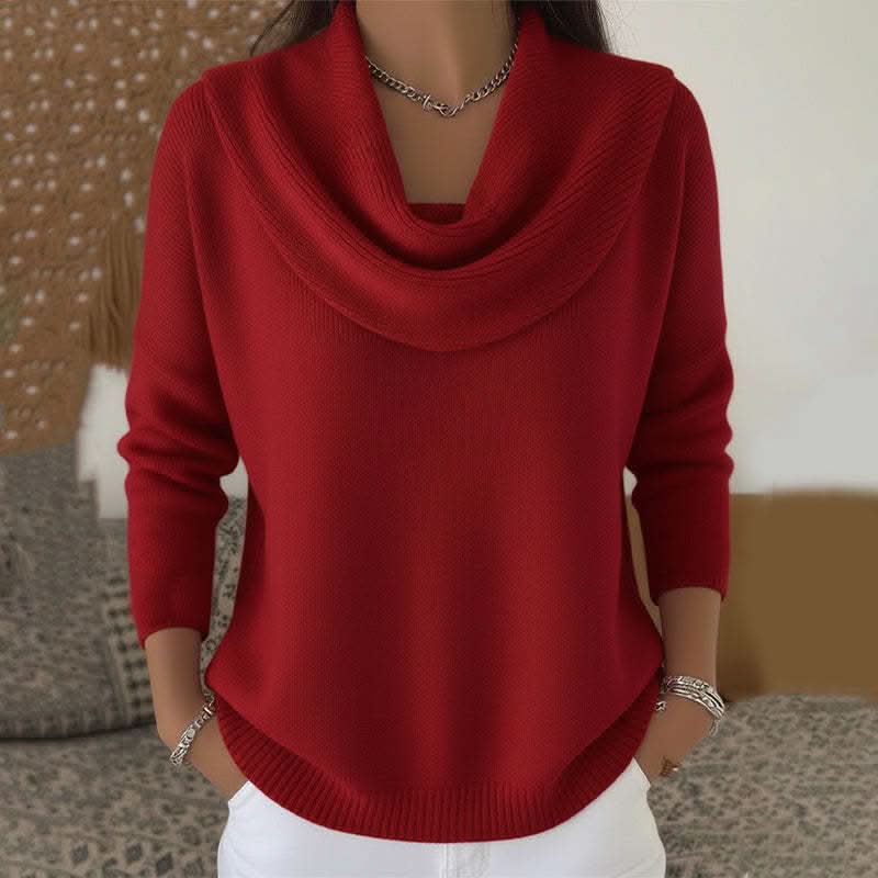 Women's Cowl Neck Relaxed Knit Sweater