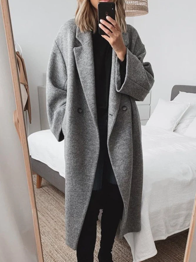 Women's Oversized Longline Wool-Look Coat