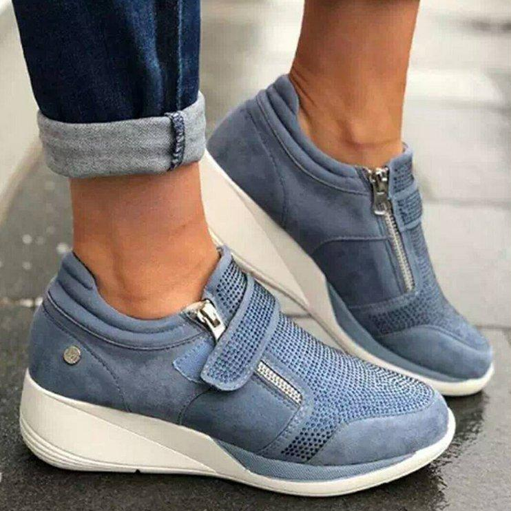 Women's Rhinestone Wedge Slip-On Sneakers