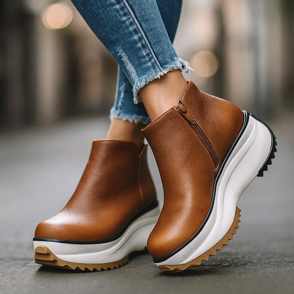 Women's Side-Zip Platform Ankle Boots