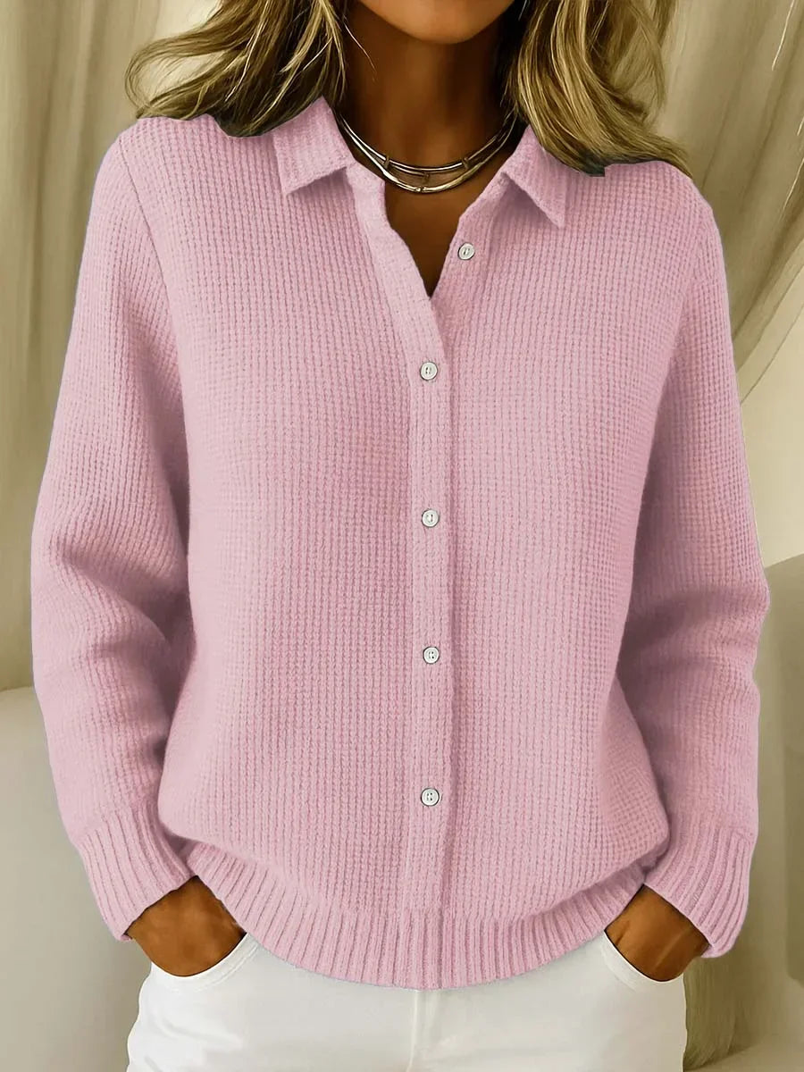 Women's Waffle Knit Button-Front Cardigan